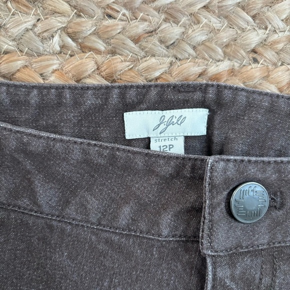 J Jill 12 Petite Brown Denim Straight Leg Pants - Picture 2 of 7